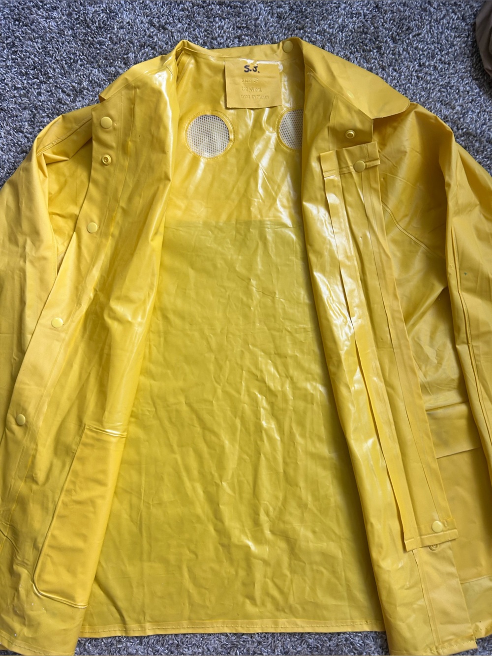 Vintage 100% Vinyl Raincoat Unisex size Small - Picture 4 of 10
